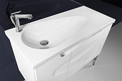 Водолей Мебель для ванной "Арнелла Капля 100" белая, ящик – фотография-5